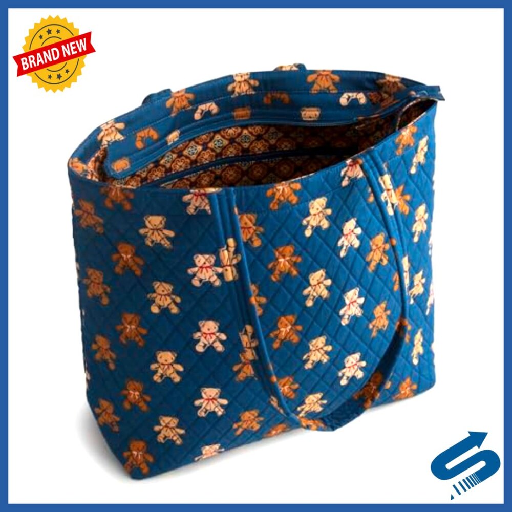 Premium Cotton Zip Tote Bag with Multiple Pockets, 15x15x7 Inches - Picture 3 of 6